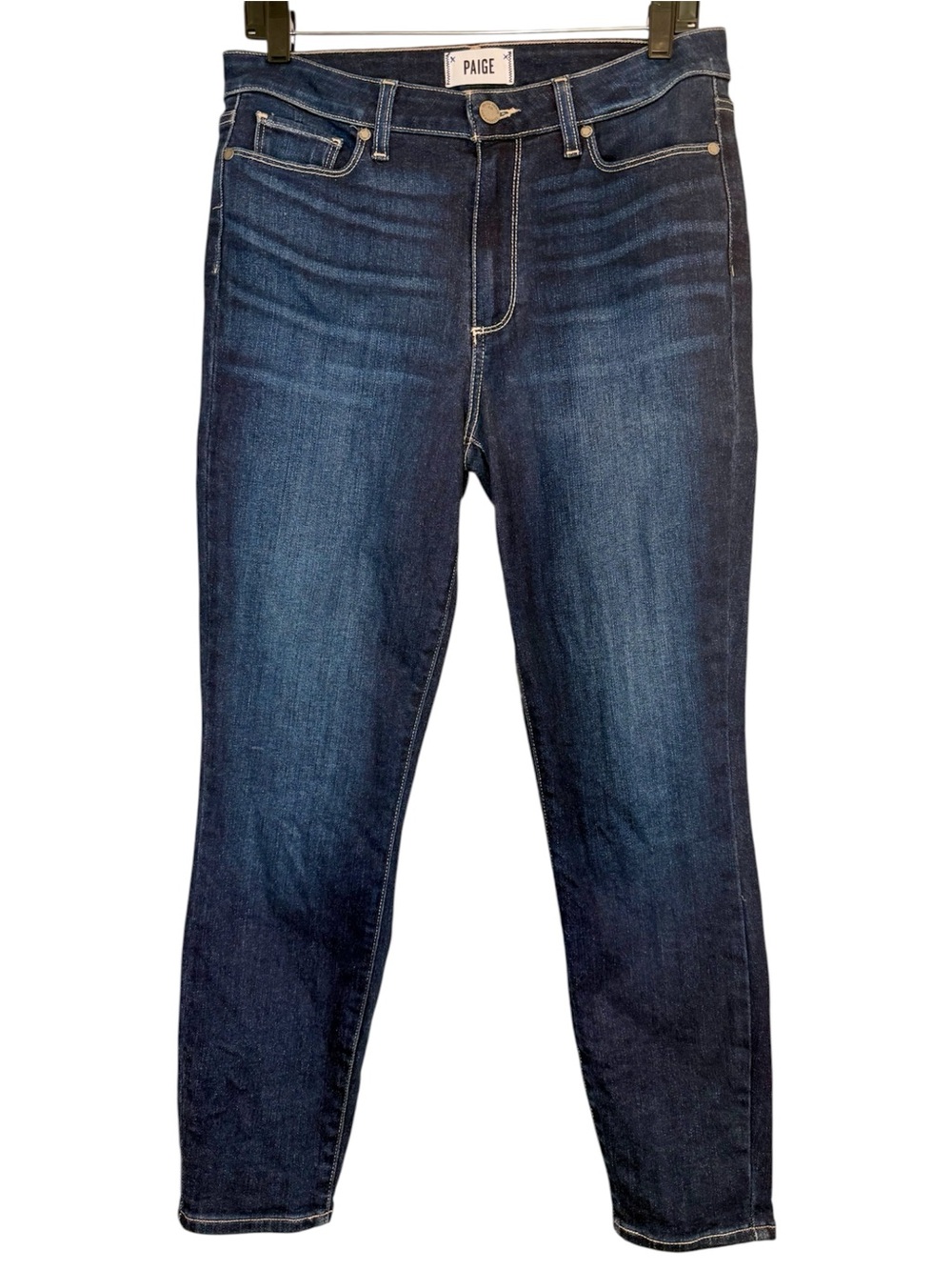 PAIGE Hoxton Slim Crop High Rise Jean Dark Wash Size 30 (US 10)